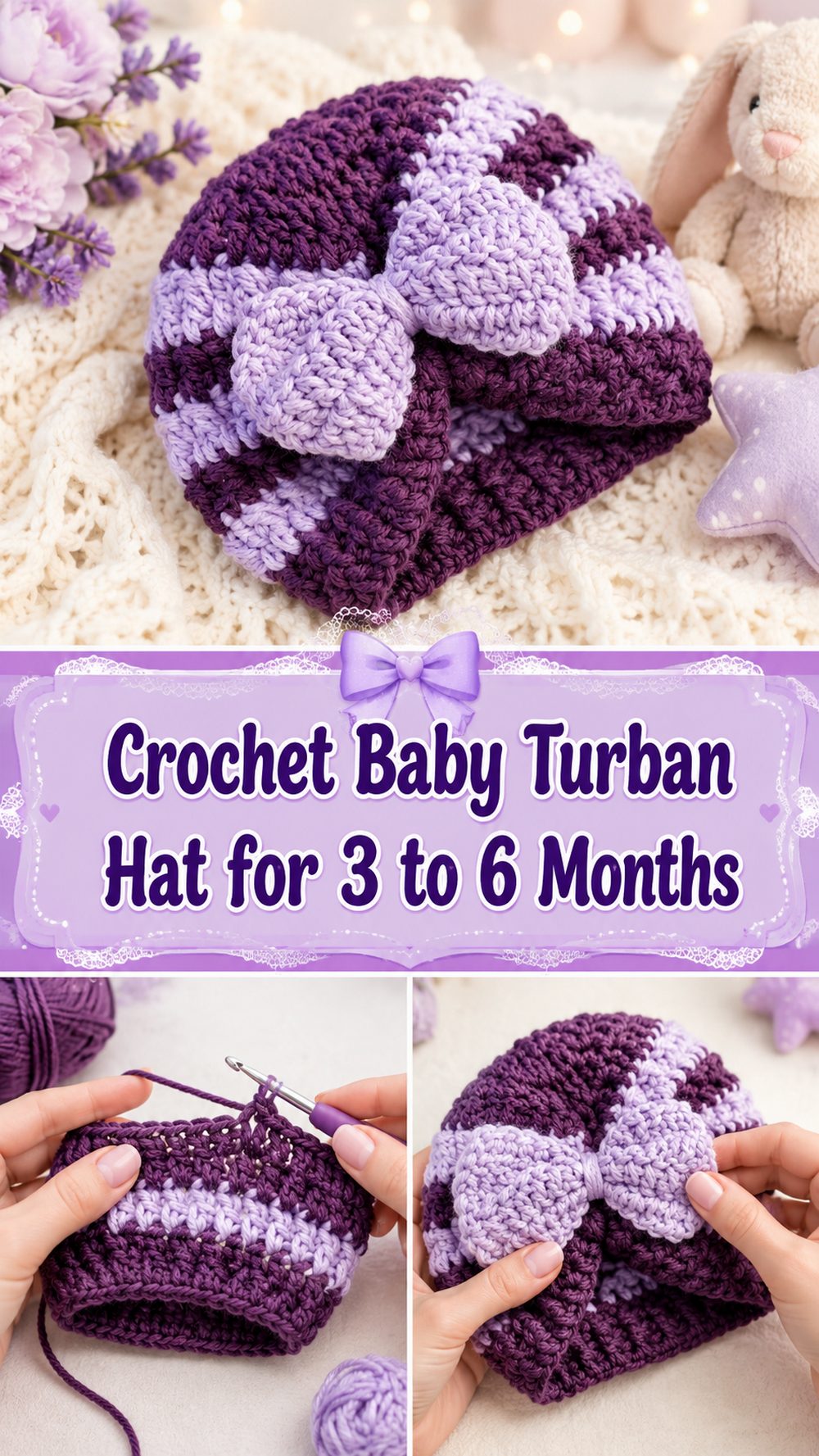 Crochet Baby Turban Hat for to Months
