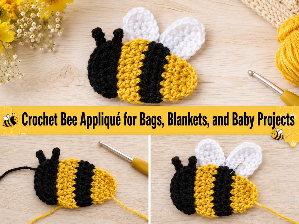 Crochet Bee Appliqué for Bags, Blankets, and Baby Projects a