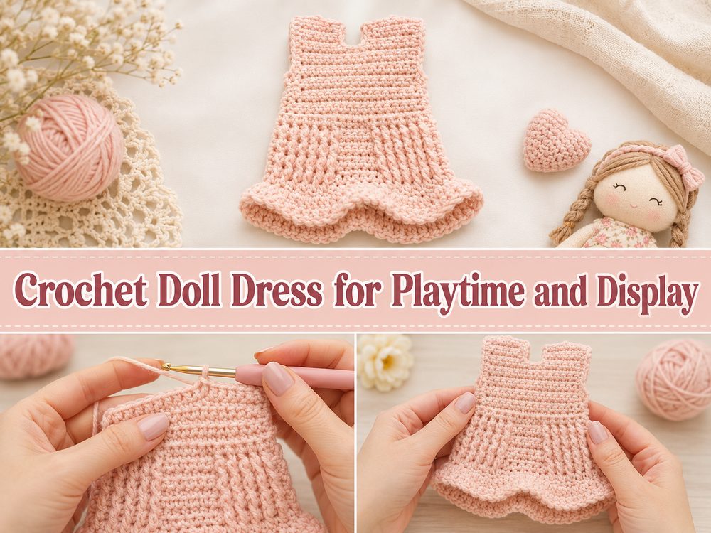 Crochet Doll Dress for Playtime and Display s