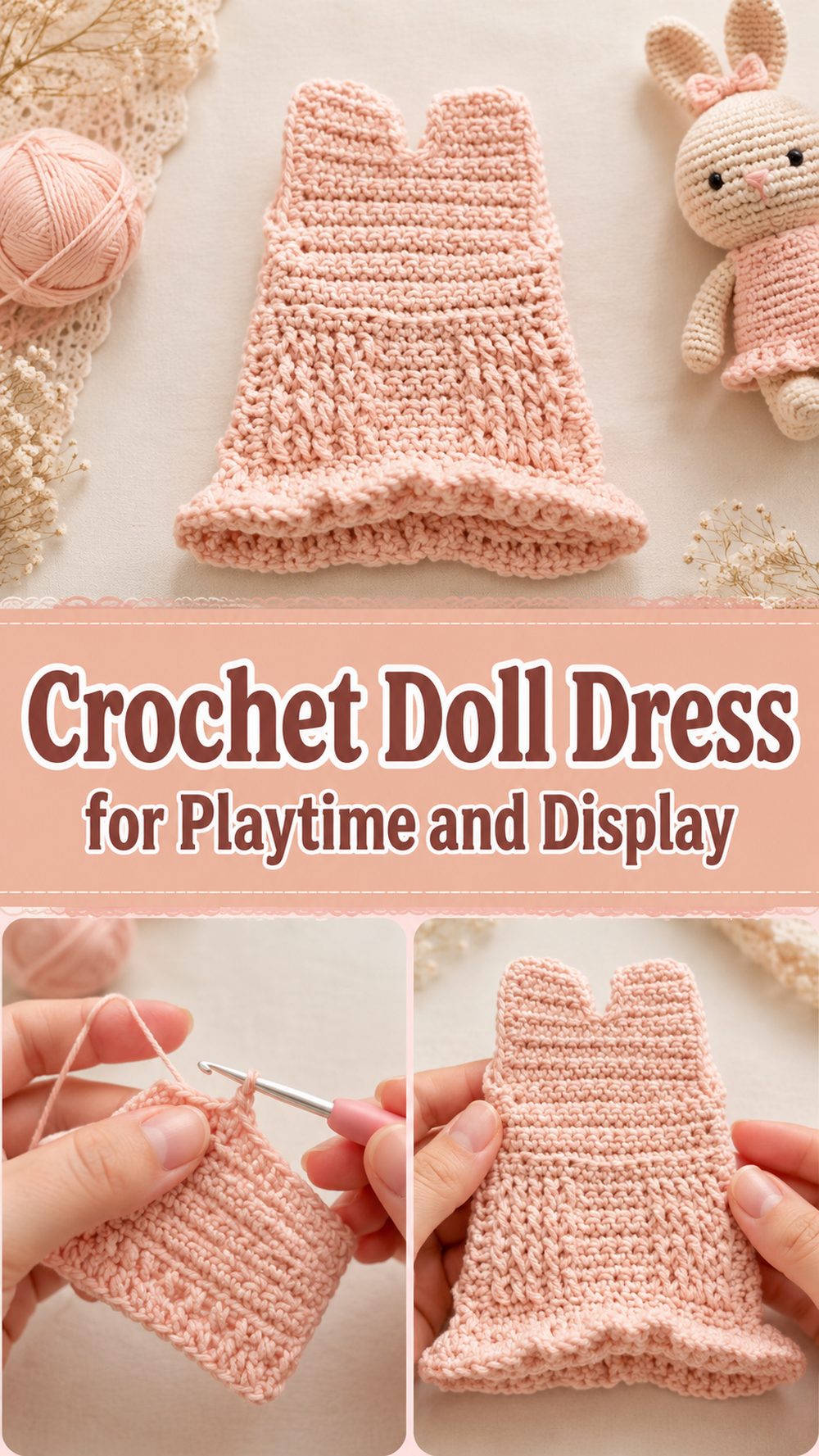 Crochet Doll Dress for Playtime and Display