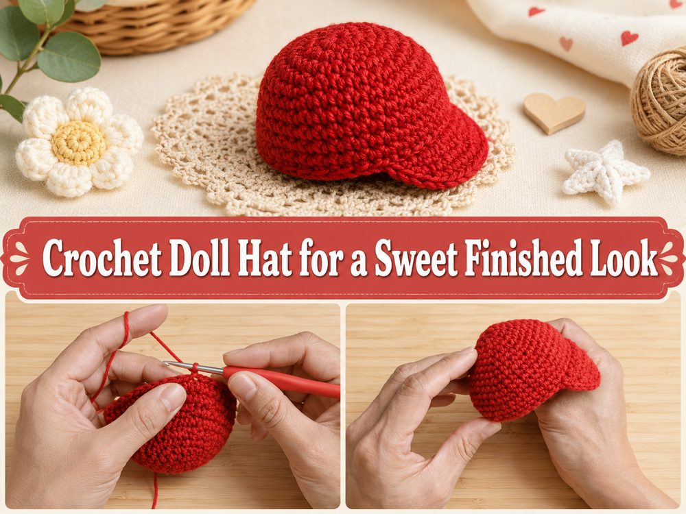 Crochet Doll Hat for a Sweet Finished Look s