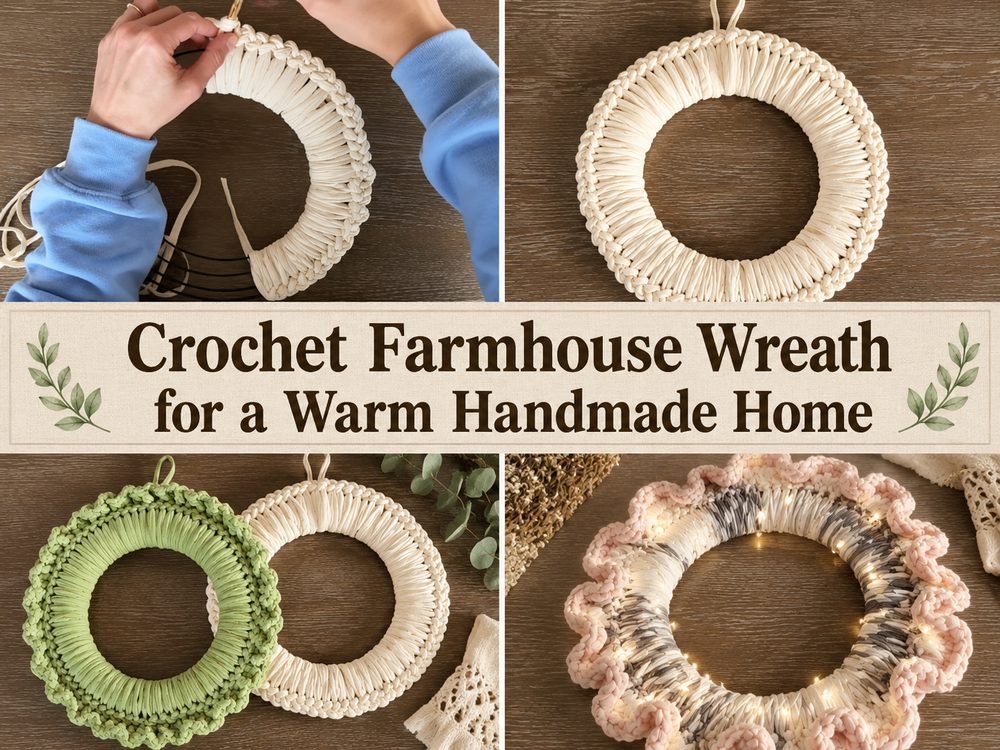 Crochet Farmhouse Wreath for a Warm Handmade Home