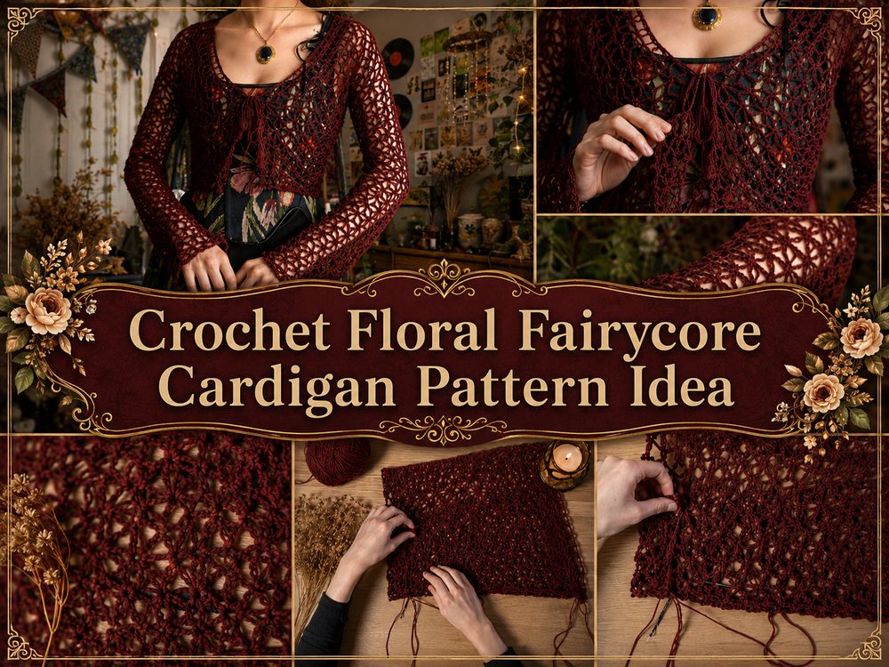 Crochet Floral Fairycore Cardigan Pattern Idea
