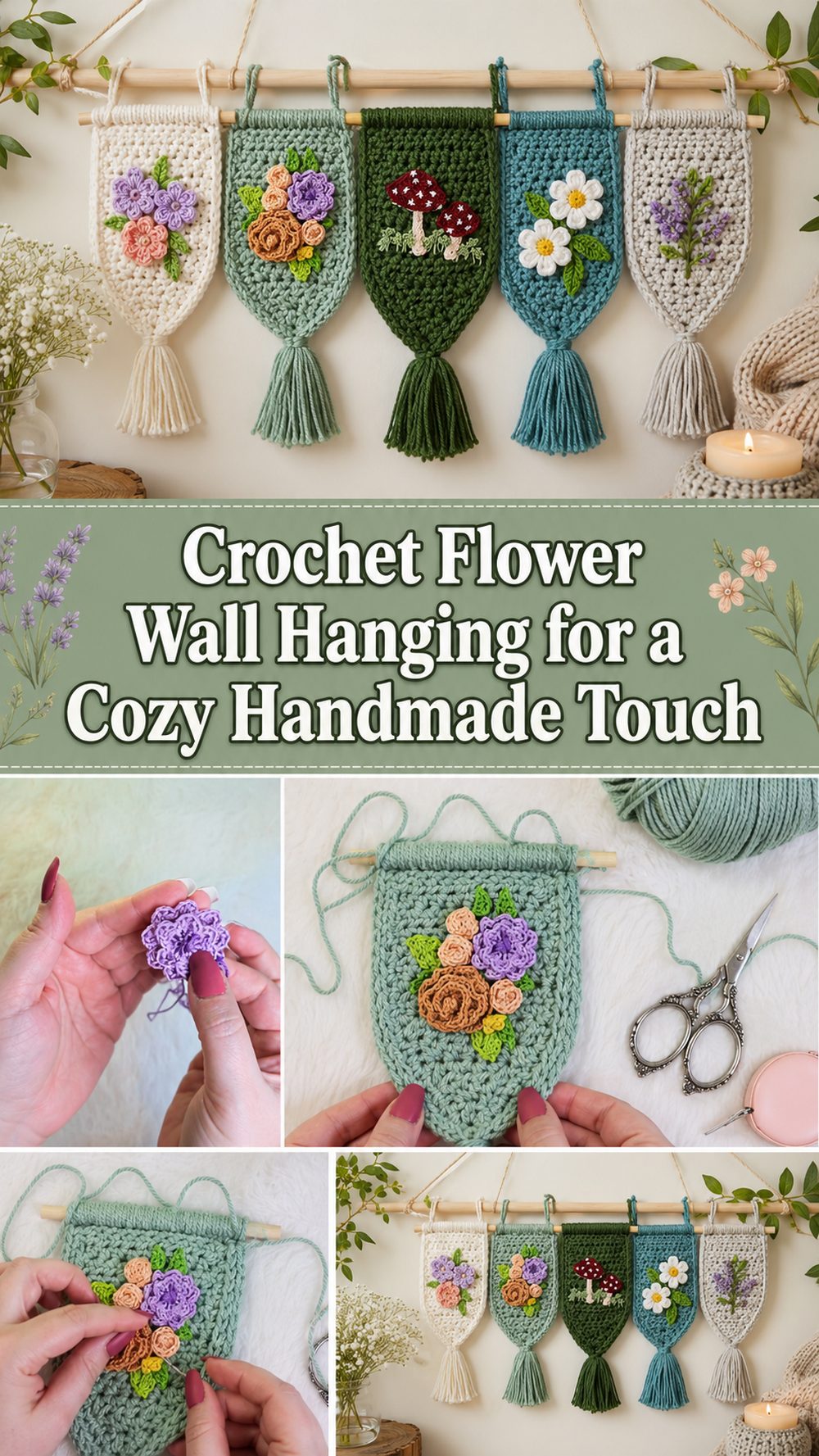 Crochet Flower Wall Hanging for a Cozy Handmade Touch