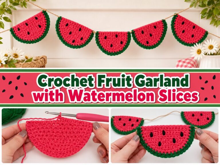 Crochet Fruit Garland with Watermelon Slices s