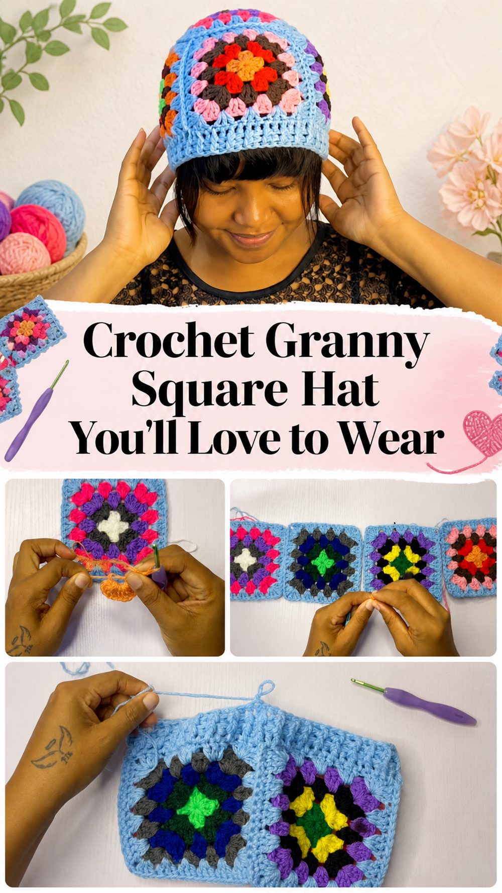 Crochet Granny Square Hat You’ll Love to Wear