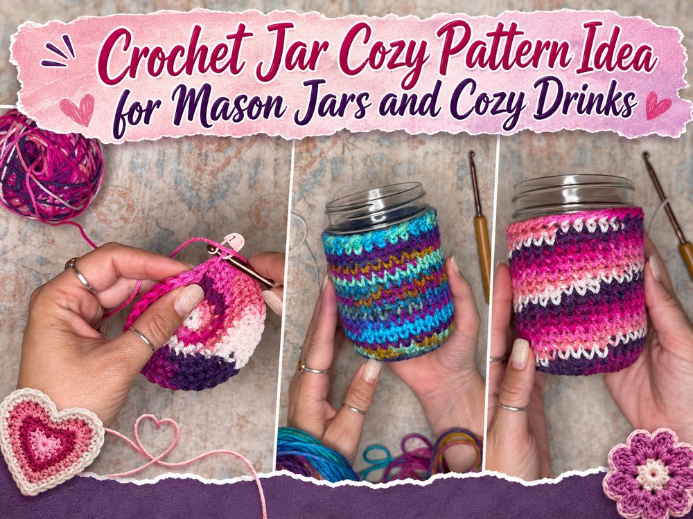 Crochet Jar Cozy Pattern Idea for Mason Jars and Cozy Drinks