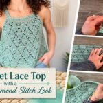 Crochet Lace Top with a Light Diamond Stitch Look