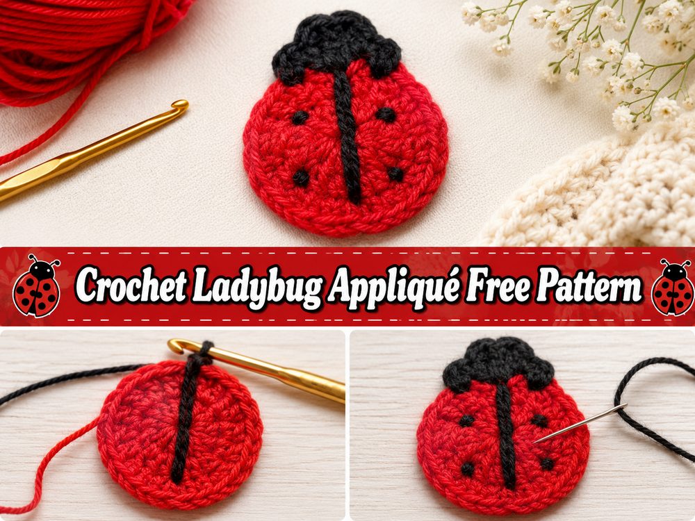 Crochet Ladybug Appliqué Free Pattern s