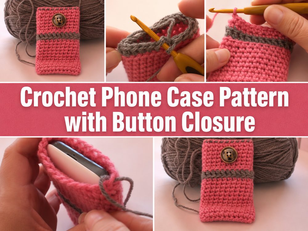 Crochet Phone Case Pattern with Button Closure