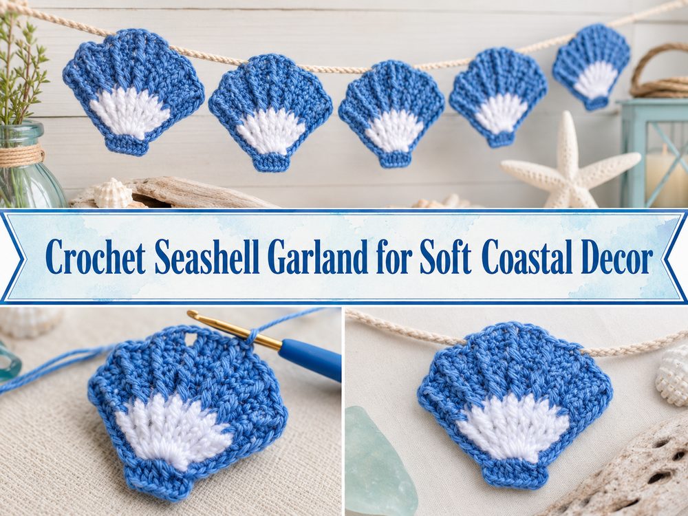 Crochet Seashell Garland for Soft Coastal Decor s