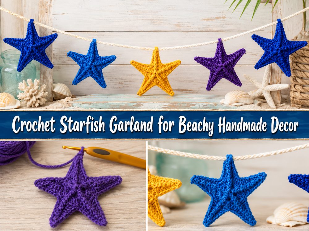 Crochet Starfish Garland for Beachy Handmade Decor s