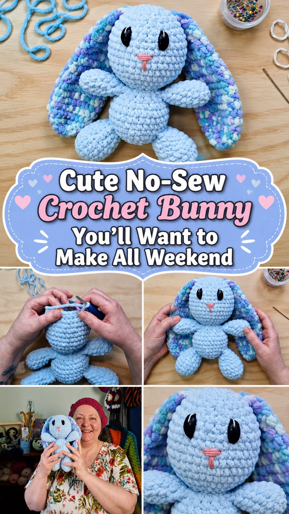 Cute No-Sew Crochet Bunny You’ll Want to Make All Weekend