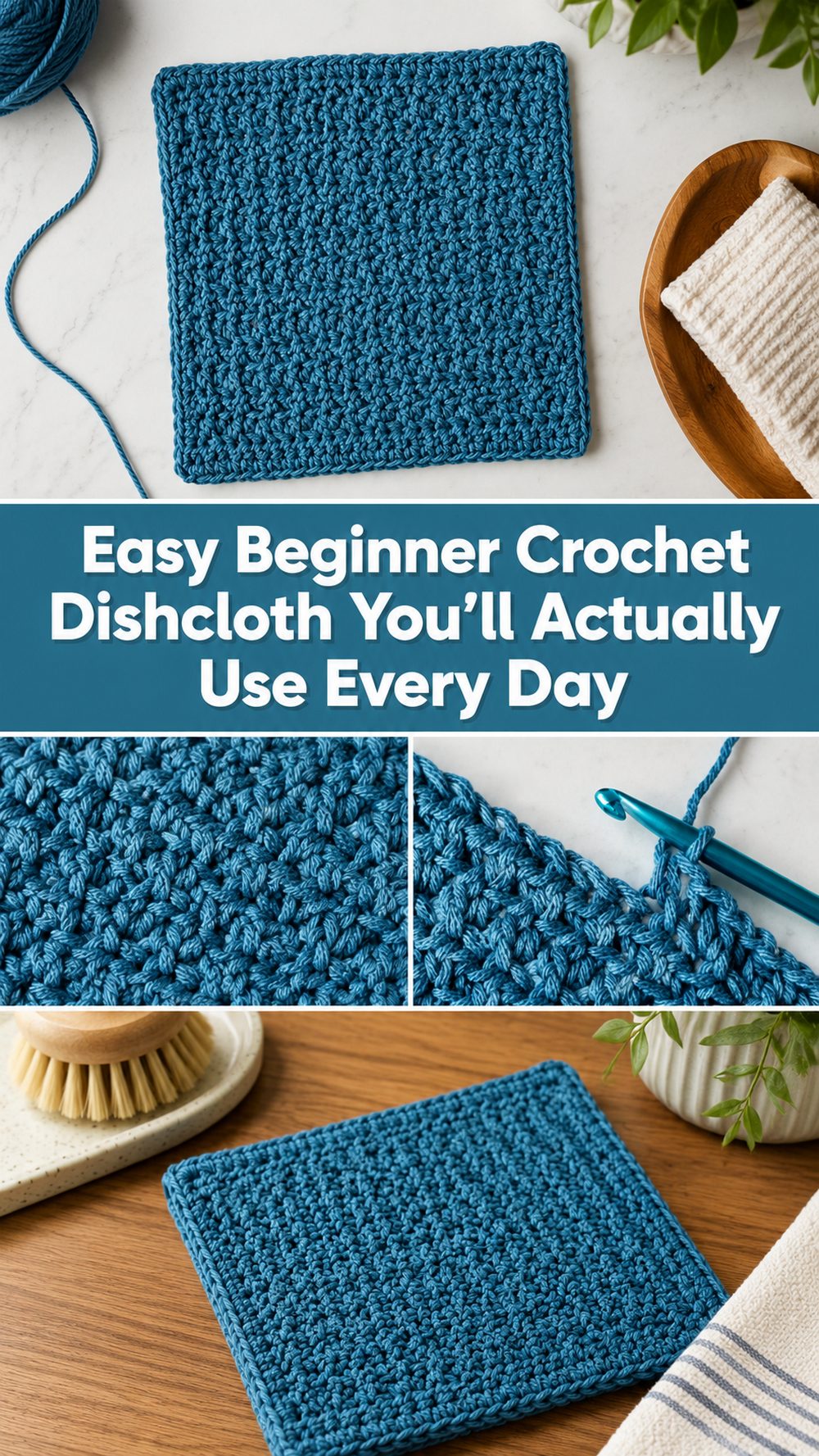 Easy Beginner Crochet Dishcloth You’ll Actually Use Every Day
