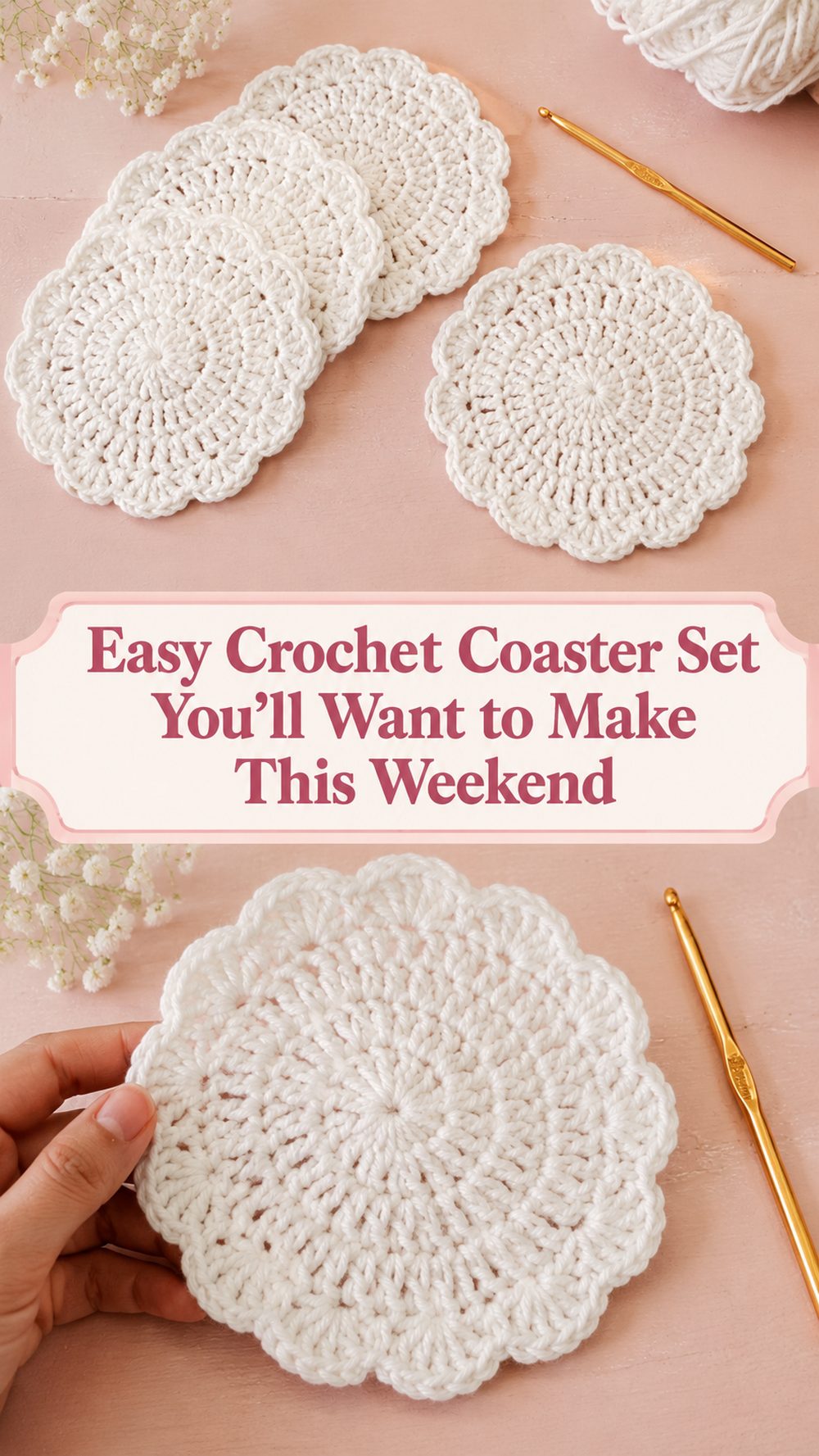 Easy Crochet Coaster Set You’ll Want to Make This Weekend