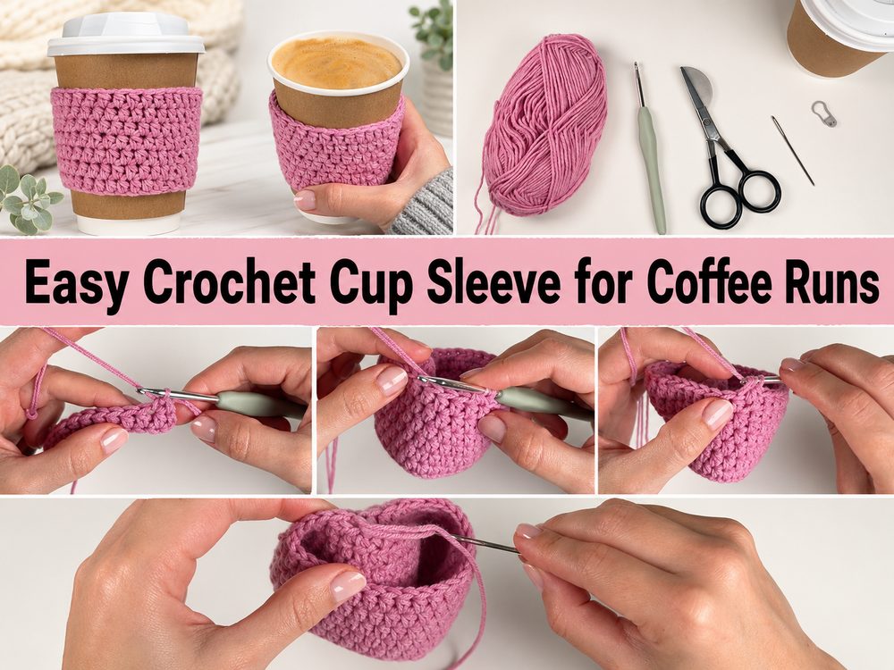 Easy Crochet Cup Sleeve for Coffee Runs