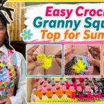 Easy Crochet Granny Square Top for Summer