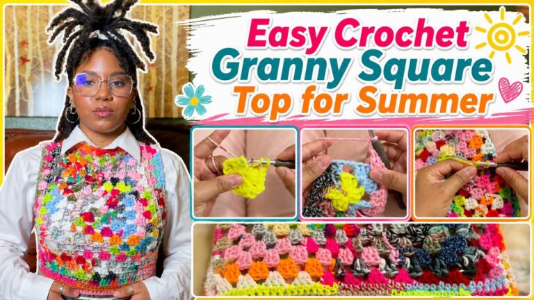 Easy Crochet Granny Square Top for Summer