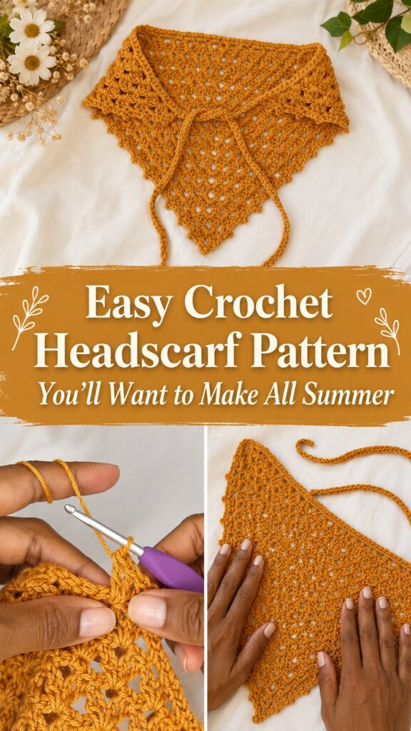 Easy Crochet Headscarf Pattern You’ll Want to Make All Summer