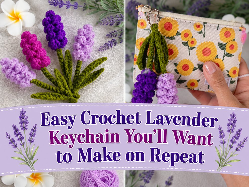 Easy Crochet Lavender Keychain You’ll Want to Make on Repeat