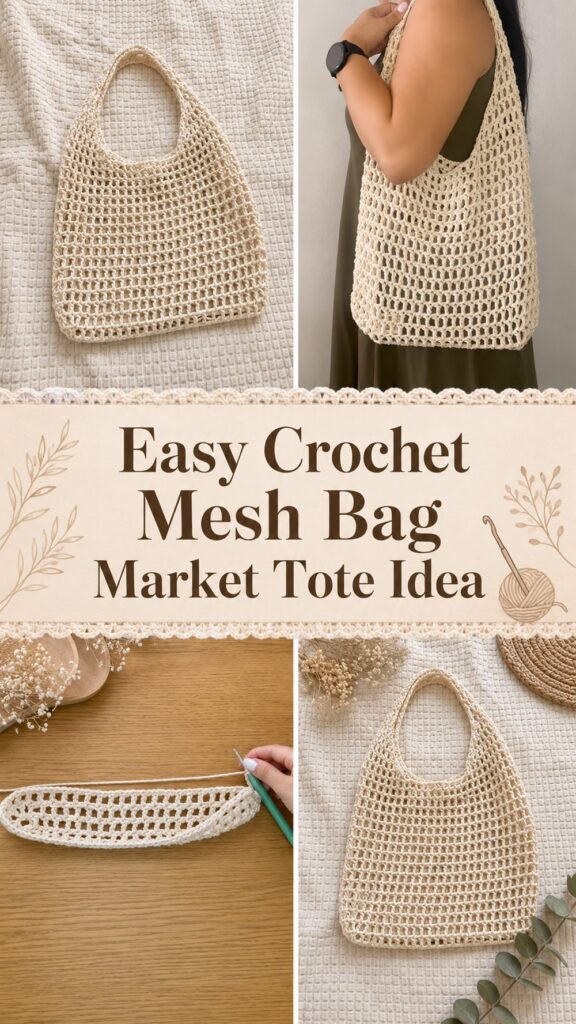 Easy Crochet Mesh Bag Market Tote Idea