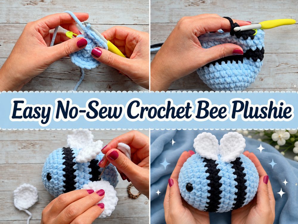 Easy No-Sew Crochet Bee Plushie s