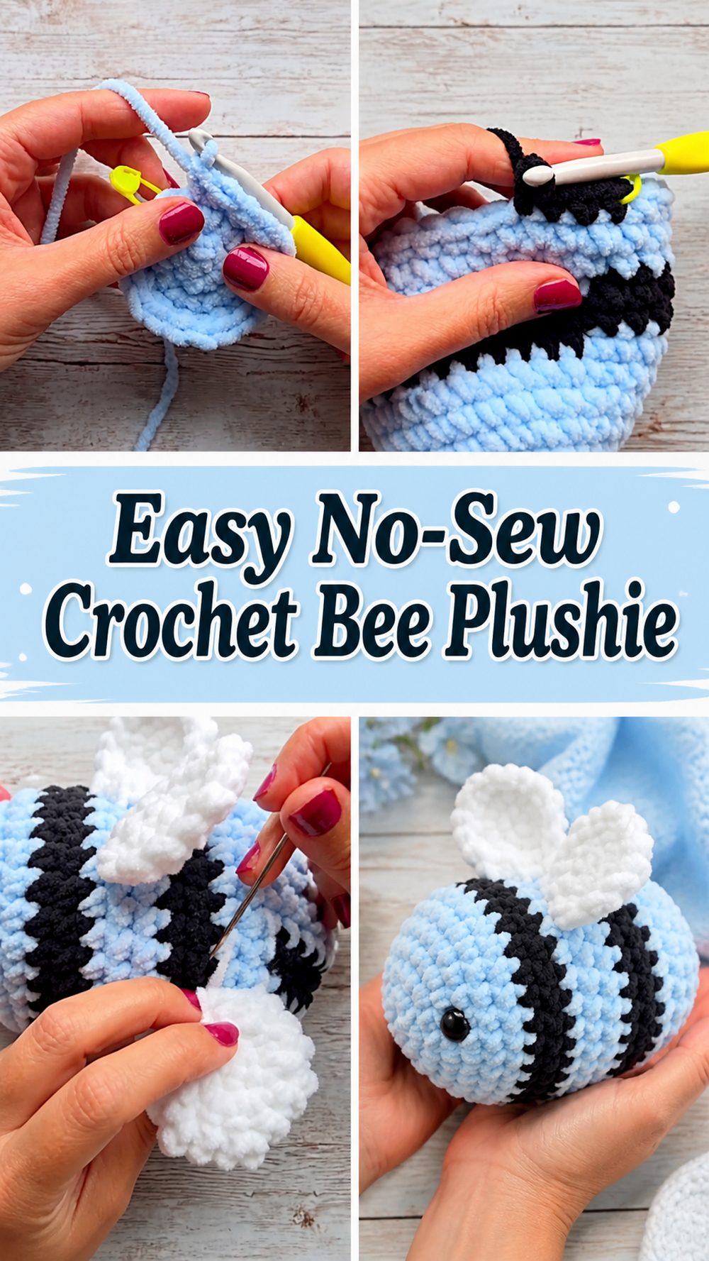 Easy No-Sew Crochet Bee Plushie