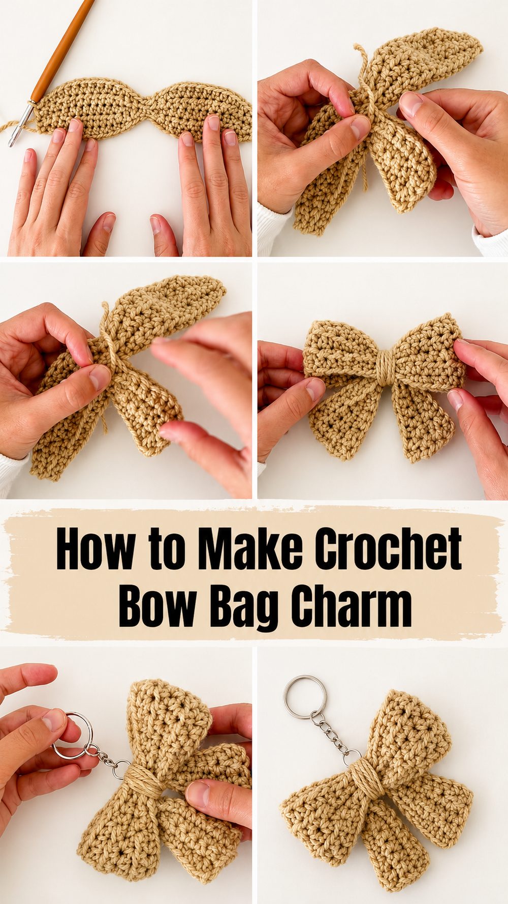 How to Make Crochet Bow Bag Charm