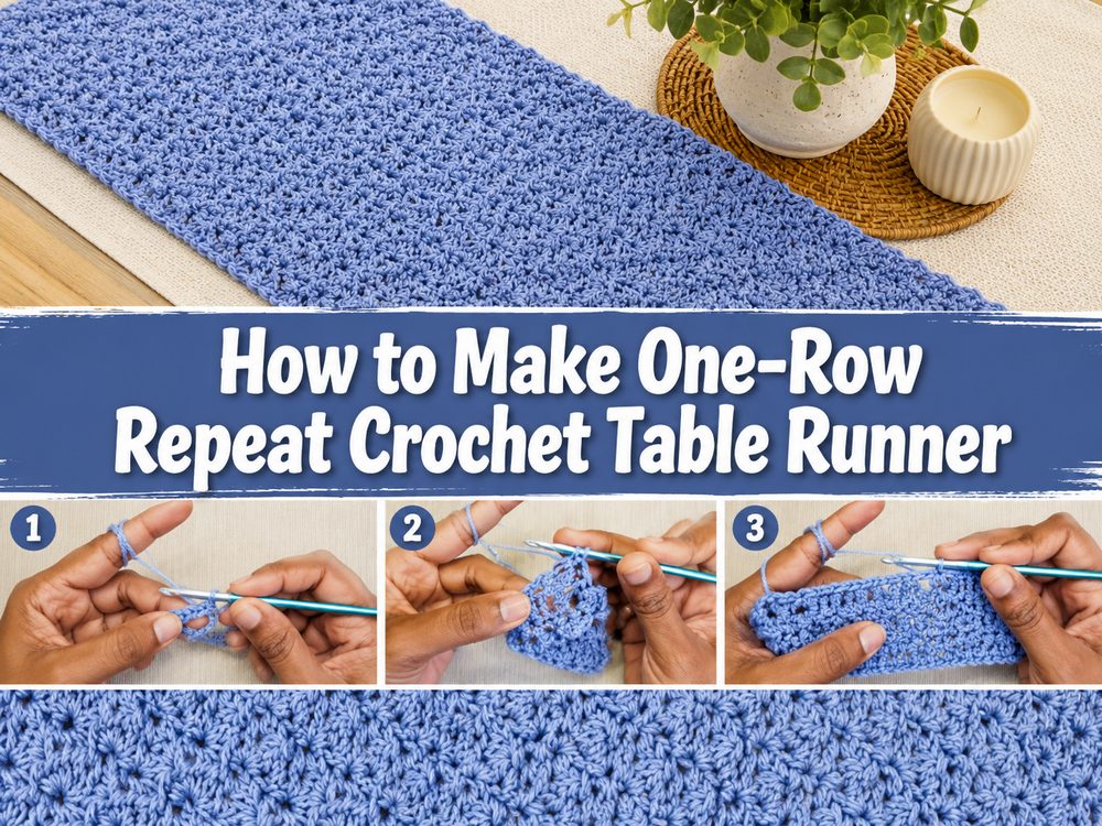 How to Make One-Row Repeat Crochet Table Runner