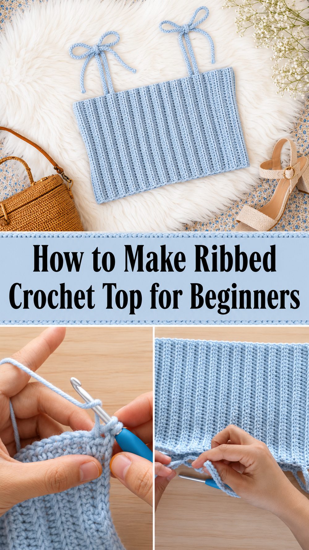 How to Make Ribbed Crochet Top for Beginners
