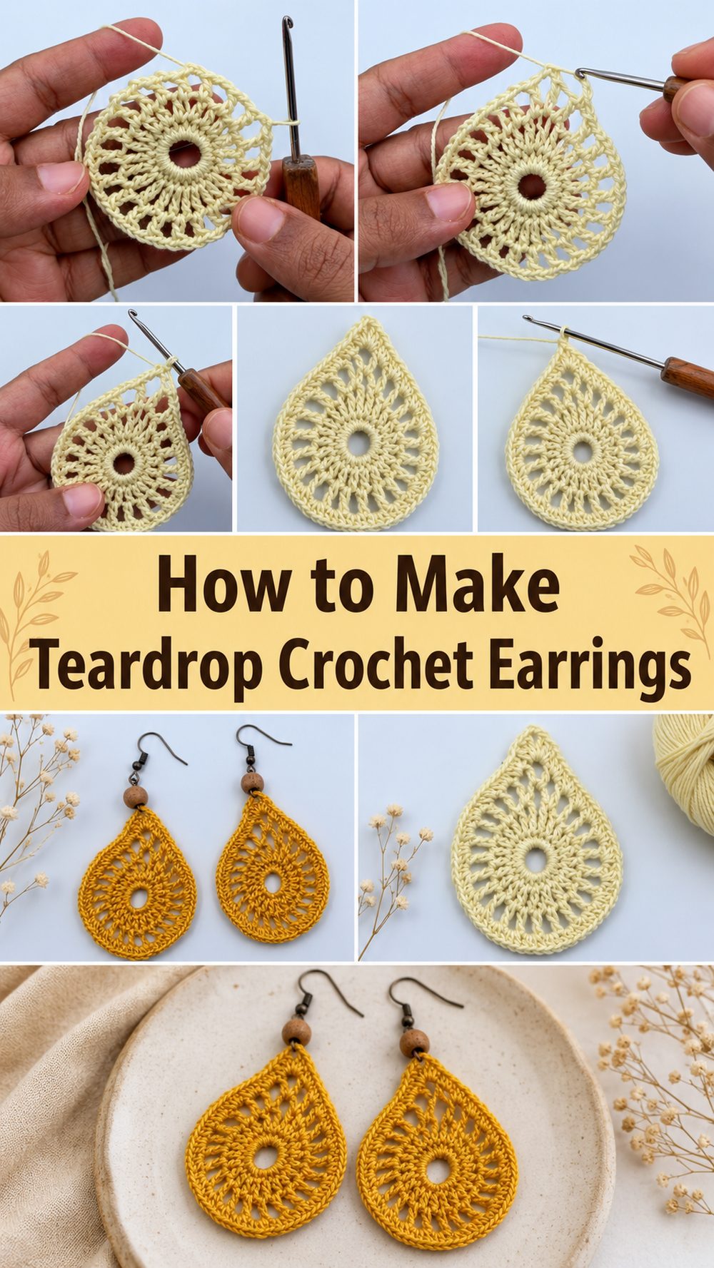 How to Make Teardrop Crochet Earrings