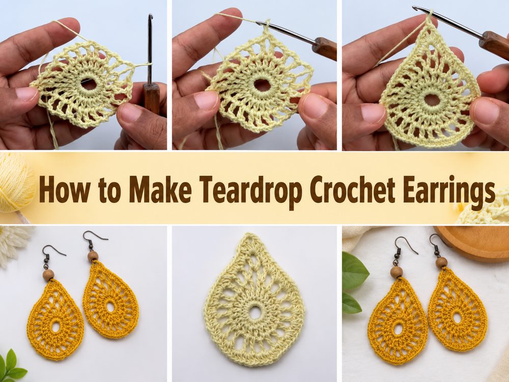 How to Make Teardrop Crochet Earrings