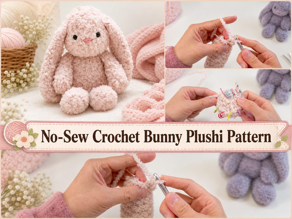No-Sew Crochet Bunny Plushie Pattern s