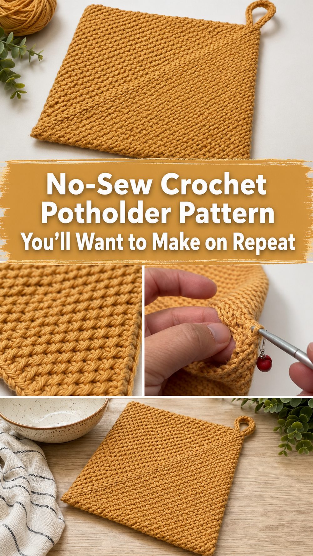 No-Sew Crochet Potholder Pattern You’ll Want to Make on Repeat