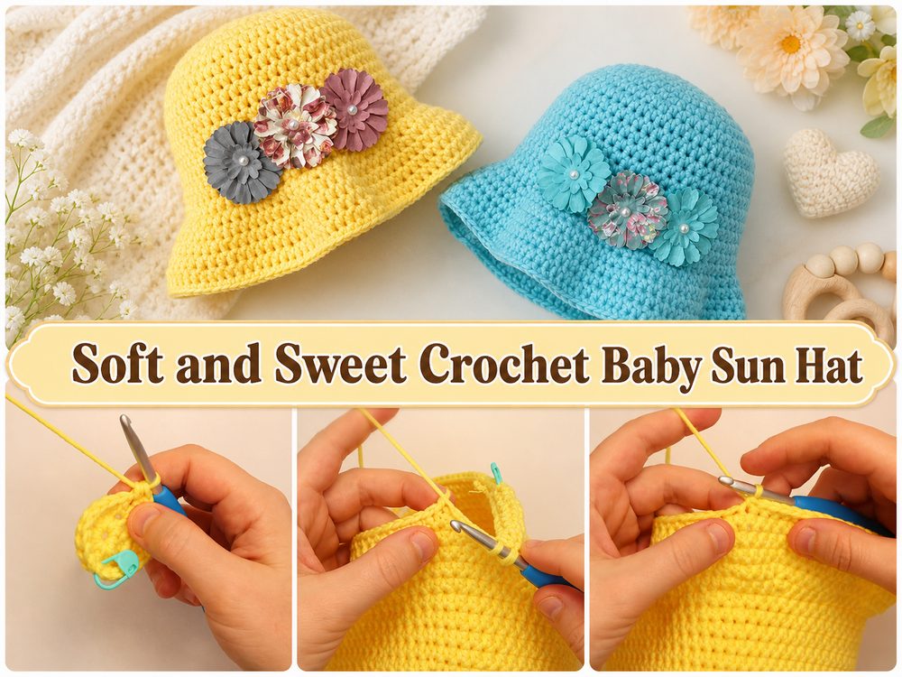 Soft and Sweet Crochet Baby Sun Hat s