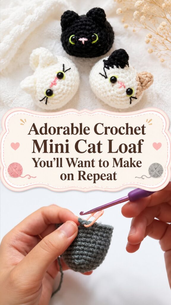 Adorable Crochet Mini Cat Loaf You’ll Want to Make on Repeat