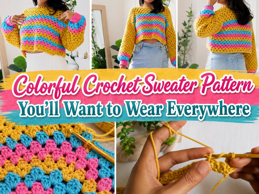 Colorful Crochet Sweater Pattern You’ll Want to Wear Everywhere