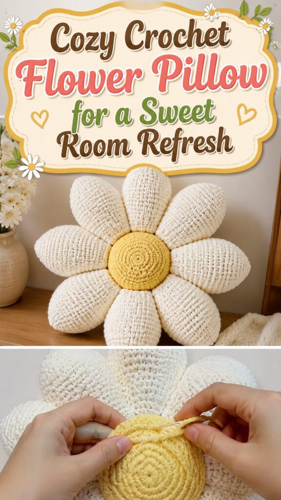 Cozy Crochet Flower Pillow for a Sweet Room Refresh