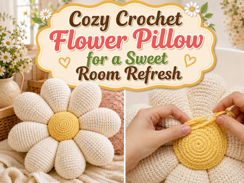 Cozy Crochet Flower Pillow for a Sweet Room Refresh