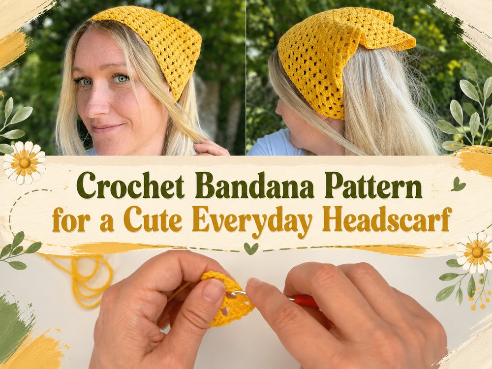 Crochet Bandana Pattern for a Cute Everyday Headscarf
