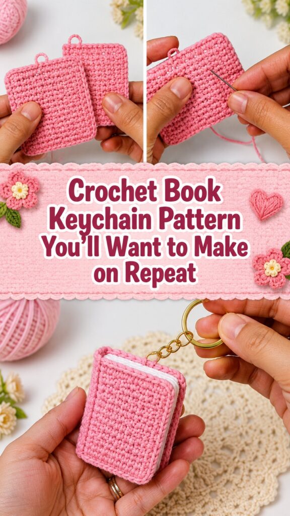 Crochet Book Keychain Pattern You’ll Want to Make on Repeat