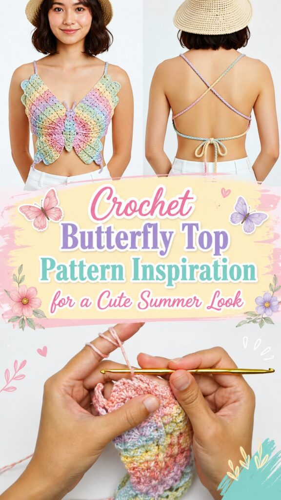 Crochet Butterfly Top Pattern Inspiration for a Cute Summer Look