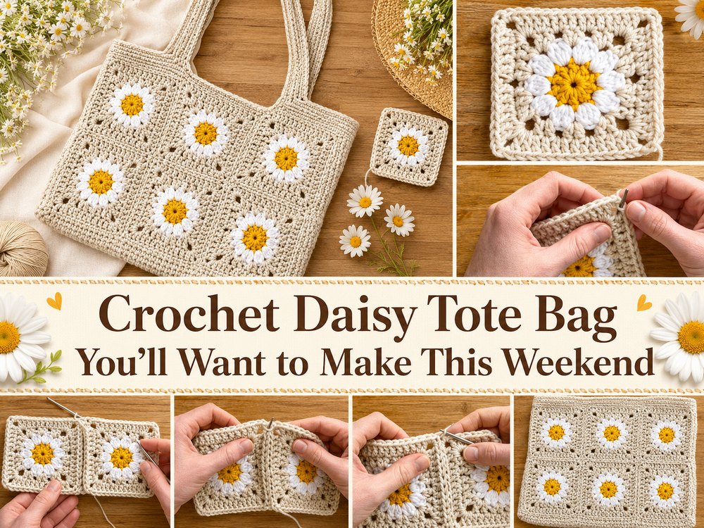 Crochet Daisy Tote Bag You’ll Want to Make This Weekend