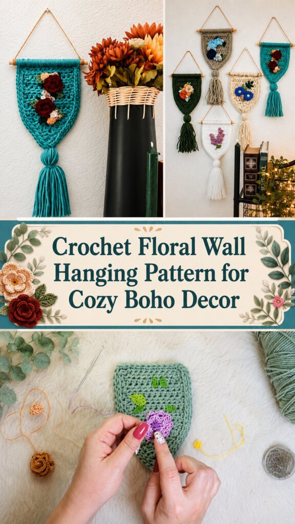 Crochet Floral Wall Hanging Pattern for Cozy Boho Decor