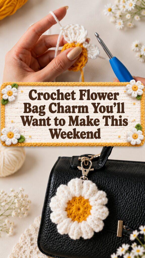 Crochet Flower Bag Charm You’ll Want to Make This Weekend
