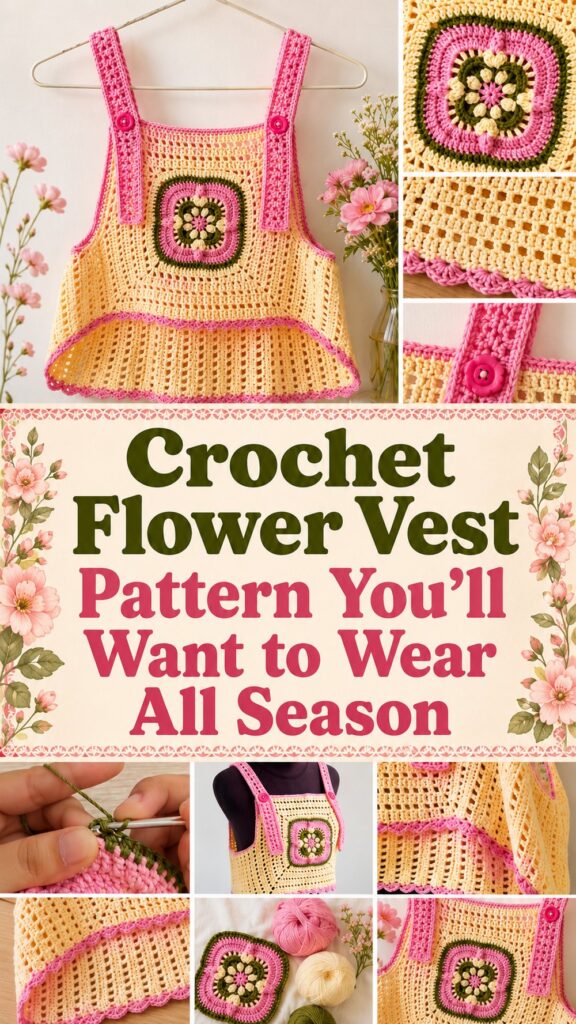 Crochet Flower Vest Pattern You’ll Want to Wear All Season