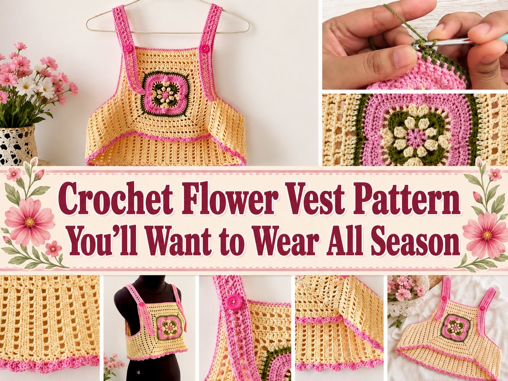 Crochet Flower Vest Pattern You’ll Want to Wear All Season