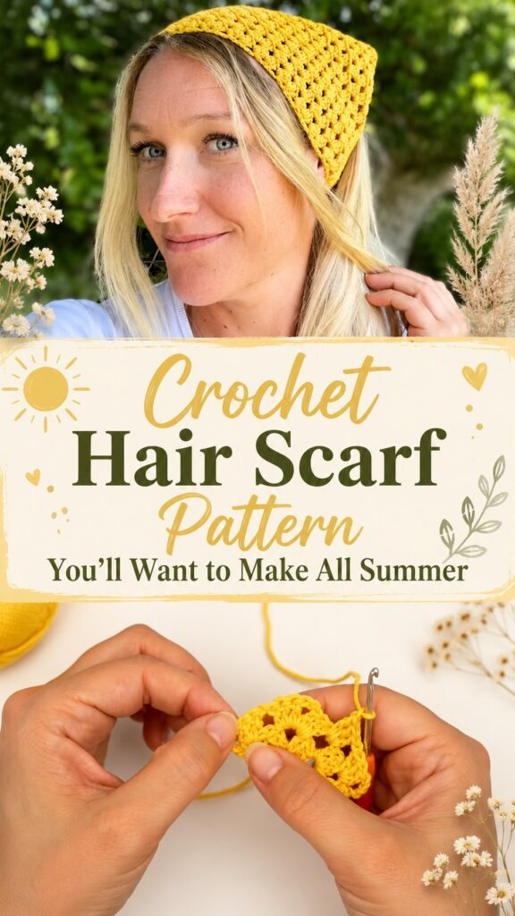 Crochet Hair Scarf Pattern You’ll Want to Make All Summer