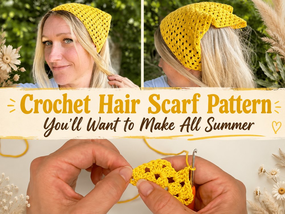 Crochet Hair Scarf Pattern You’ll Want to Make All Summer