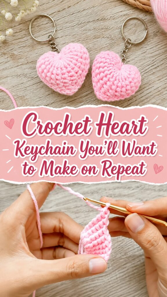 Crochet Heart Keychain You’ll Want to Make on Repeat